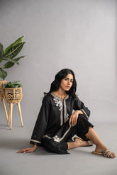 DC-0422 Black Embroidered Kurta